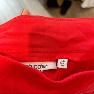 Chico’s red pull on pants
